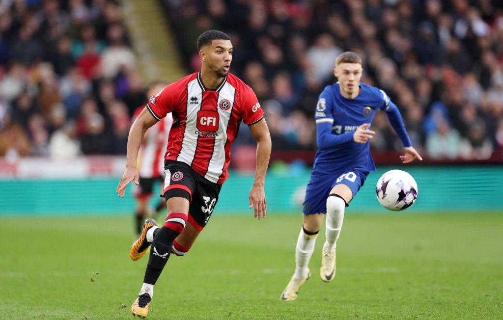 Mason Holgate on loan at Sheffield United against Chelsea