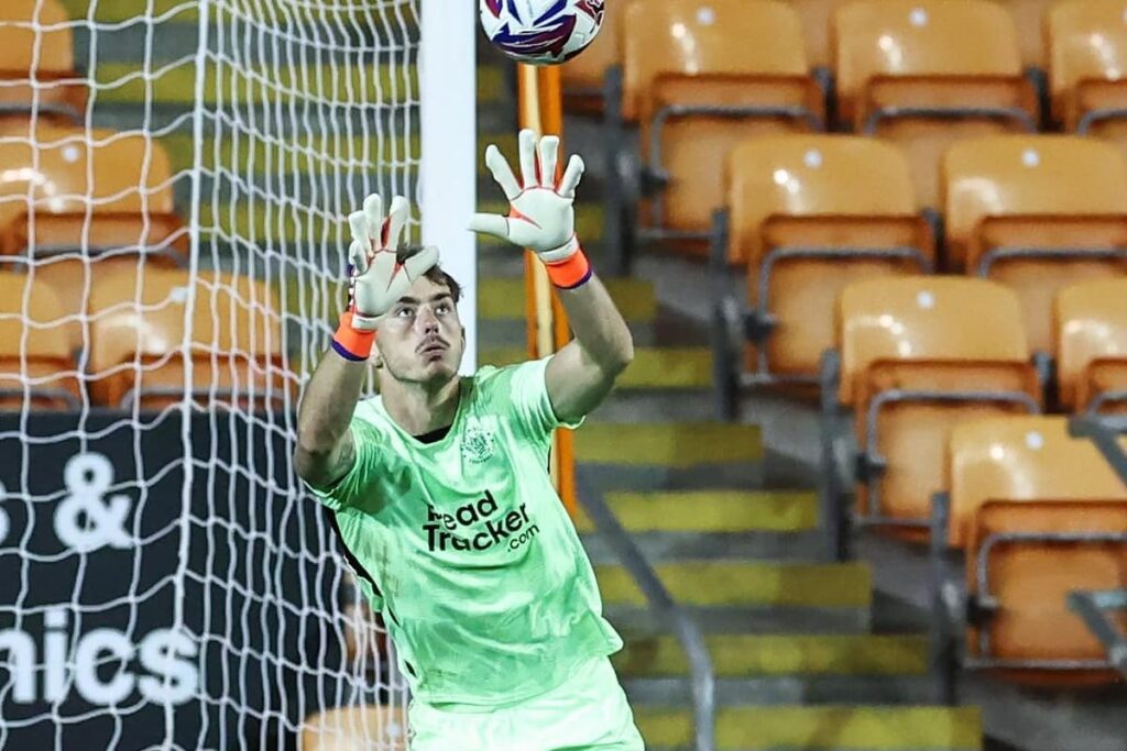 Everton Goalkeeper Harry Tyrer, out on loan at Blackpool