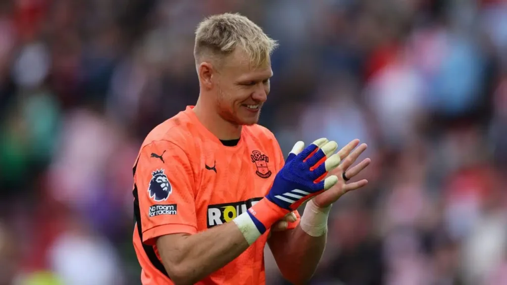 Aaron Ramsdale in action for new club Southampton.