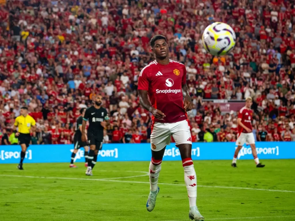 Marcus Rashford in action for Man Utd at Old Trafford earlier this season.