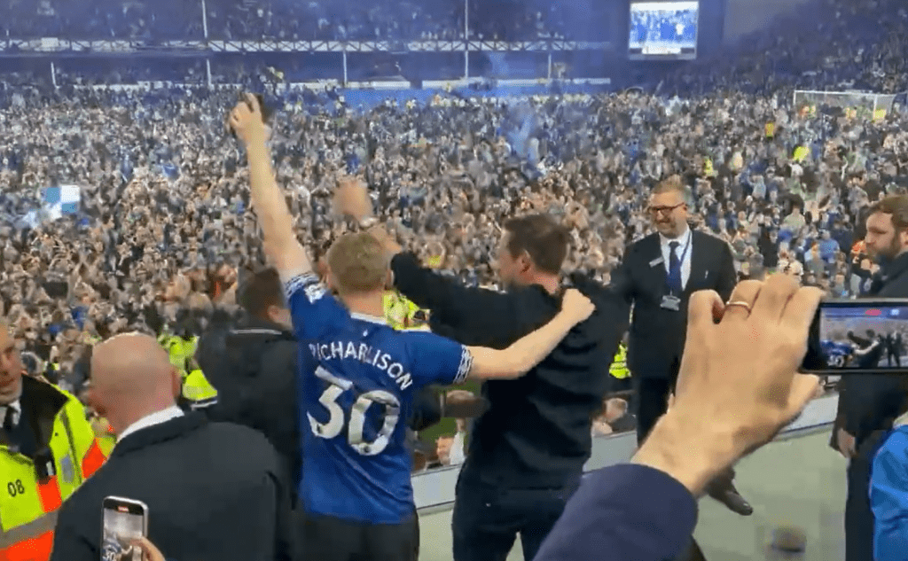 Frank Lampard Everton Manager Celebrates win against Crystal Palace